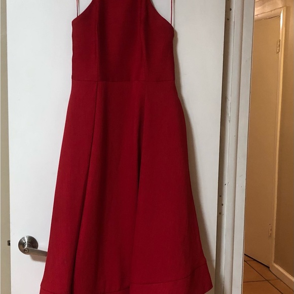 C/Meo Collective Confirmative Dress Gown Red Maxi High Low - Picture 6 of 9